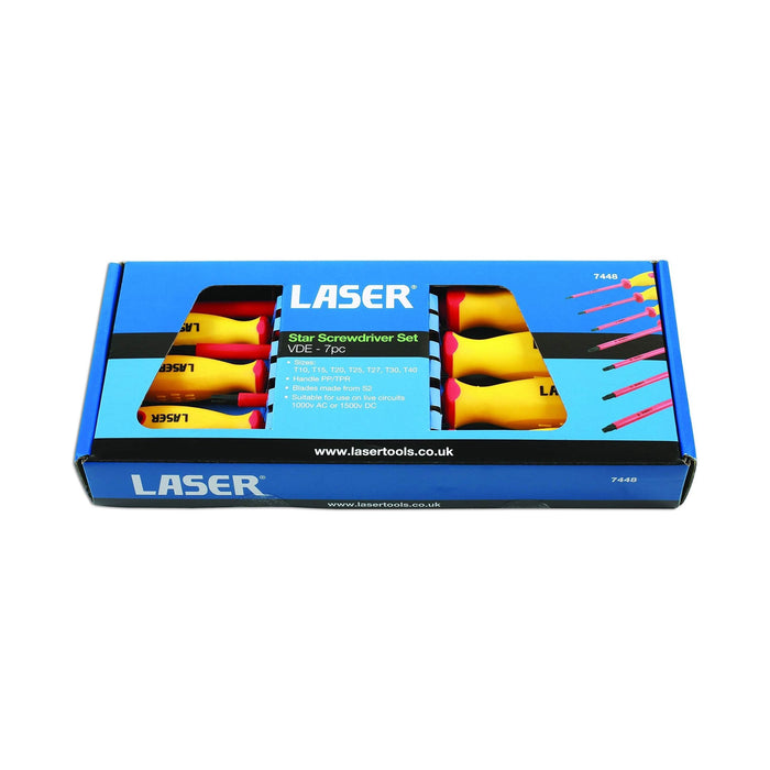 Laser Insulated Star Screwdriver Set 7pc 7448 Laser Tools  - Dynamic Drive