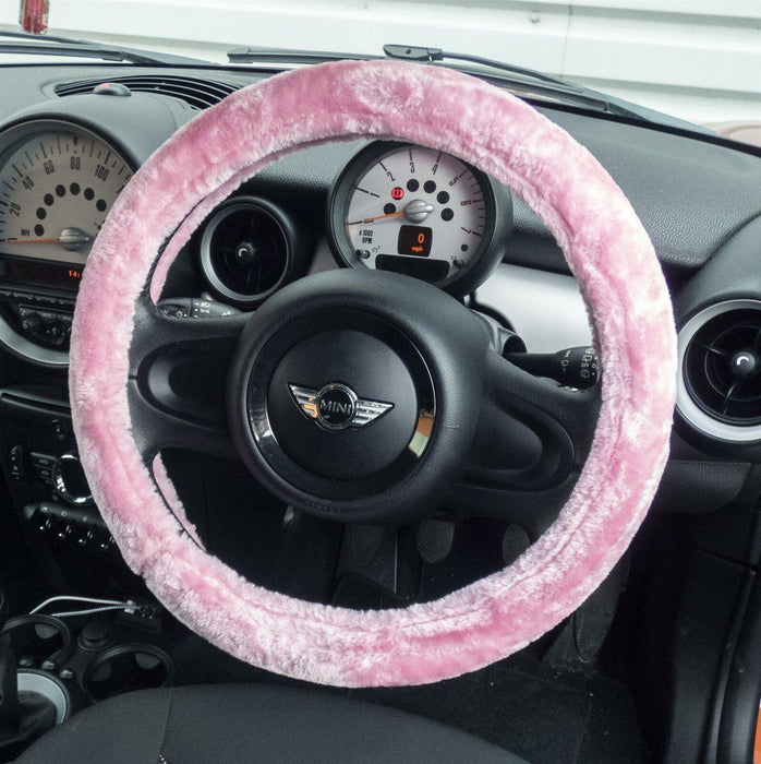 Beautiful Ultimate Pink Girly Car Fluffy Furry Steering Wheel Cover Protection Streetwize  - Dynamic Drive