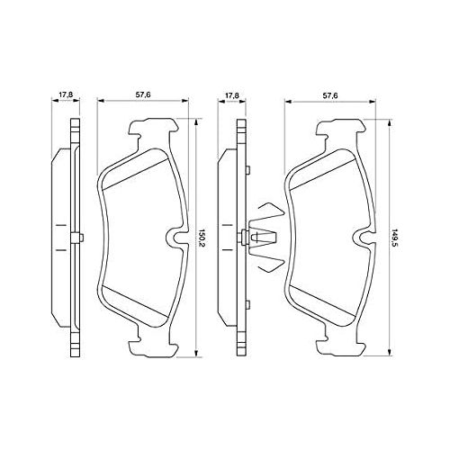 Genuine Bosch Brake Pad Set Bp1006 fits BMW 1 120d TD - 2.0 - 04-11 0986494096