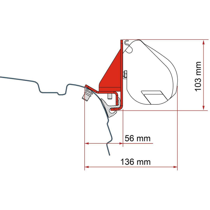 Fiamma F35 Kit for VW T5/T6: Compatible with Combi Rail Bracket Brandrup