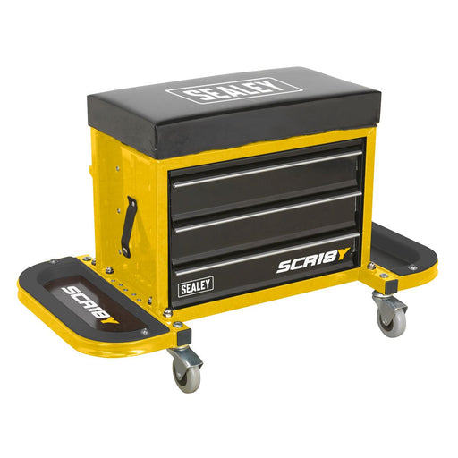 Sealey Mechanic's Utility Seat & Toolbox Yellow SCR18Y Sealey  - Dynamic Drive