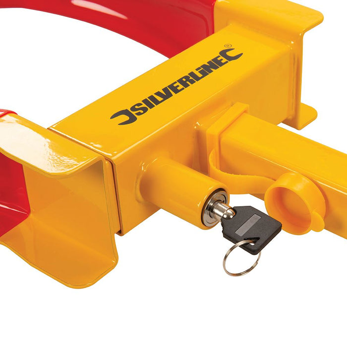 Silverline Adjustable Wheel Clamp with 2 Keys 175 - 225mm