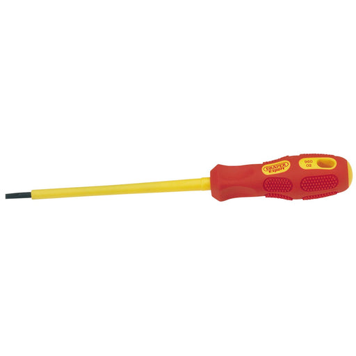 Draper VDE Approved Fully Insulated Plain Slot Screwdriver, 3.0mm x 100mm (Sold Draper  - Dynamic Drive