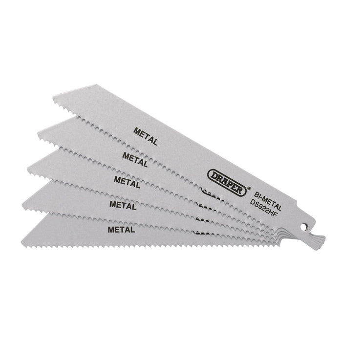 Draper Bi-metal Reciprocating Saw Blades for Metal, 150mm, 10tpi (Pack of 5) Draper  - Dynamic Drive