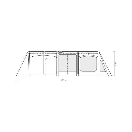 Outdoor Revolution Ozone 8.0 Safari Lodge Six (+6) Berth Family Air Tent with Two Side Annexes Outdoor Revolution  - Dynamic Drive