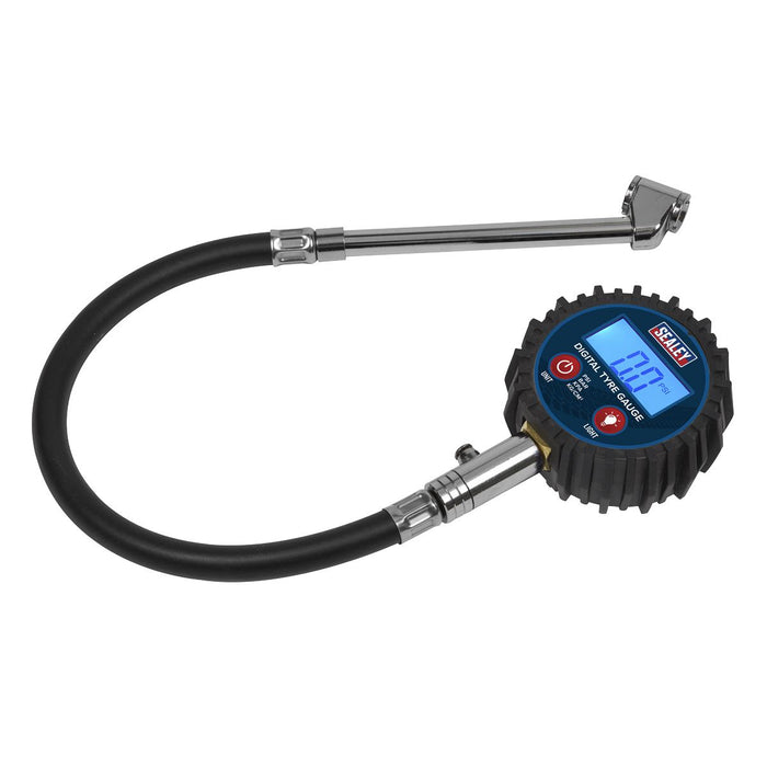 Sealey Digital Tyre Pressure Gauge with Twin Push-On Connector TST003 Sealey  - Dynamic Drive