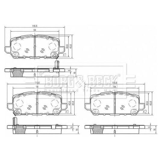 Genuine Borg & Beck Rear Brake Pads fits Honda HRV 0815 BBP2607 Borg & Beck  - Dynamic Drive