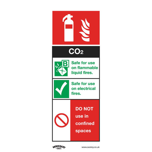 Sealey Safe Conditions Safety Sign CO2 Fire Extinguisher Self-Adhesive Vinyl Pac Sealey  - Dynamic Drive