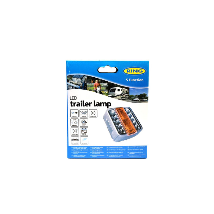 Ring Automotive RCT445 4 Function Clear LED Trailer Lamp, Small