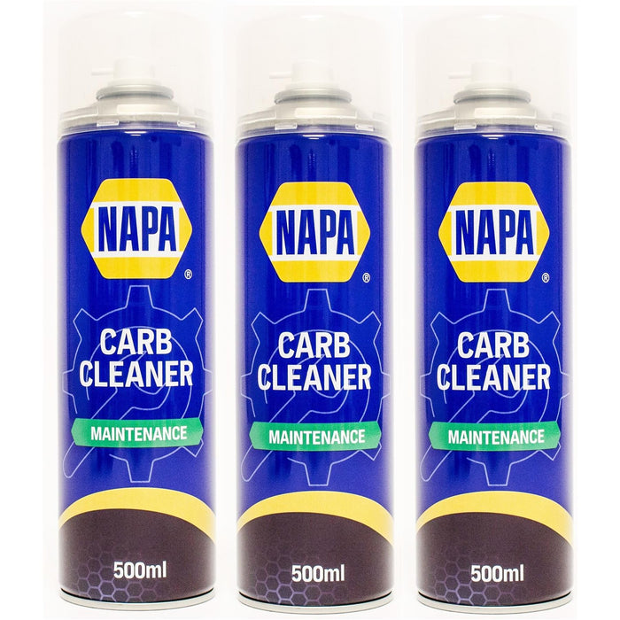 3x NAPA Carb Cleaner Spray Carburettor Intake Spray Cleaner Professional 500Ml