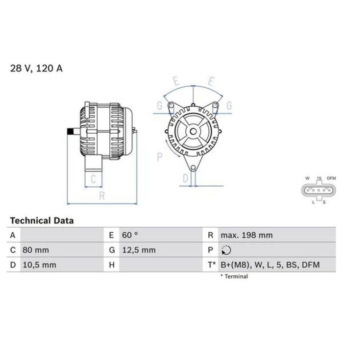 Bosch Reman Alternator (Hgv) 4982 0986049820