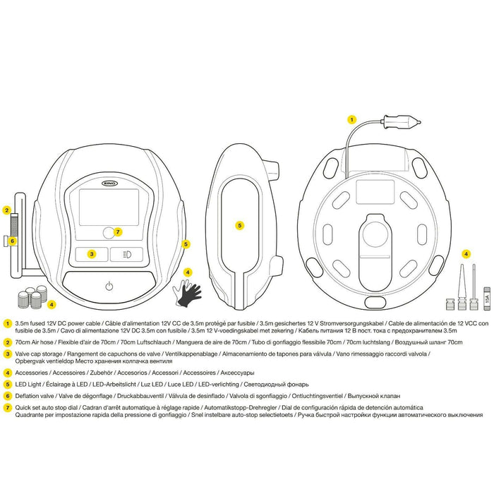 Ring 12v Rapid Digital Tyre Inflator Air Compressor Inflate in 2 min RTC1000