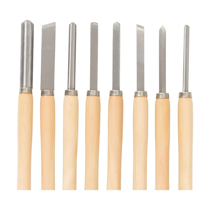 Silverline Wood Turning Chisel Set 8pce 360mm Silverline  - Dynamic Drive