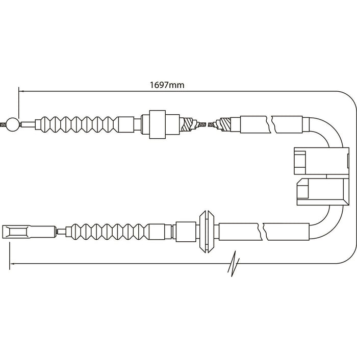 Apec Brake Cable Rear Left Fits Audi A4