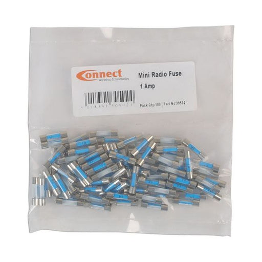 Connect Mini Glass Radio Fuses 1A, 100pc 30502 Tool Connection  - Dynamic Drive