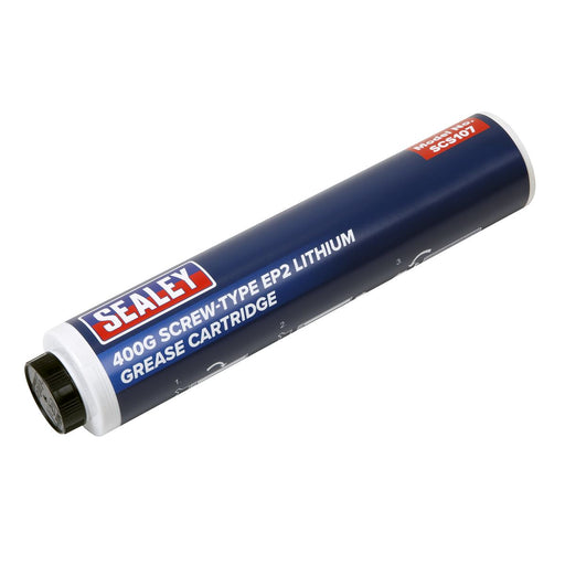 Sealey Screw-Type EP2 Lithium Grease Cartridge 400g SCS107 Sealey  - Dynamic Drive