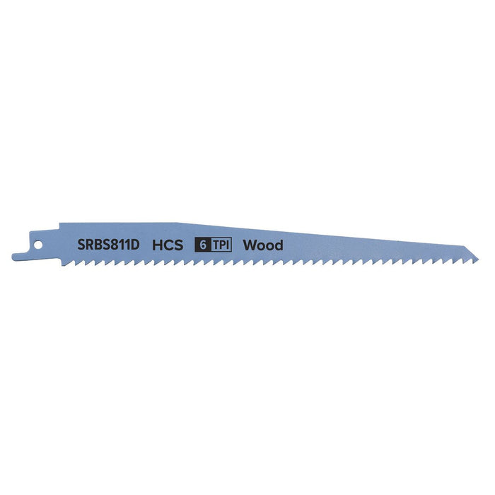 Sealey Reciprocating Saw Blade Clean Wood 200mm 6tpi Pack of 5 SRBS811D