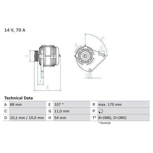 Bosch Reman Alternator 8056 0986080560