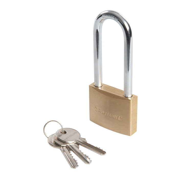 Silverline Brass Padlock Long Shackle 50mm MSS04L