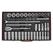 Socket Set 46Pc 1/2Inchsq Drive 6Pt Walldrive - Metr Sealey  - Dynamic Drive