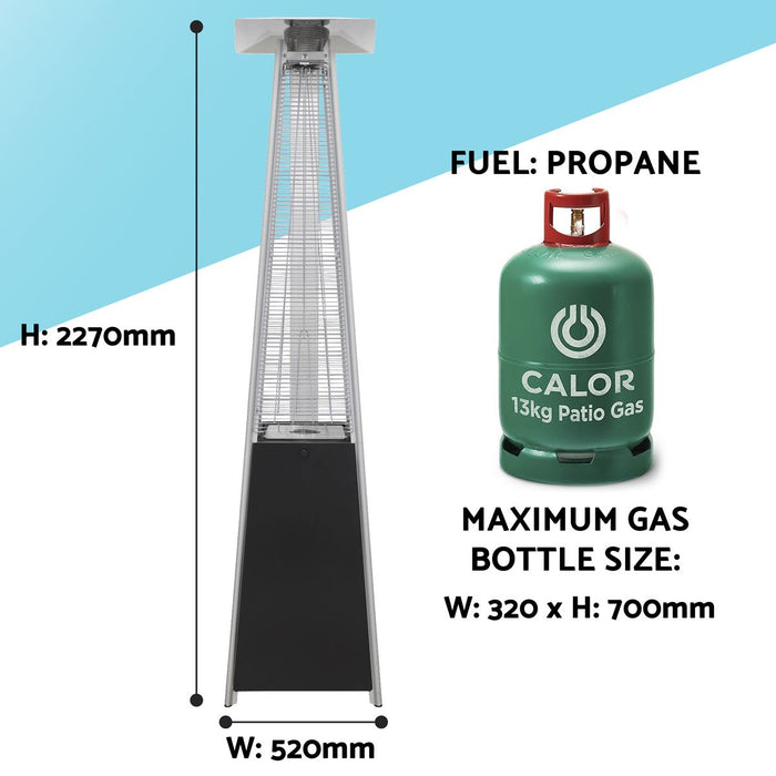 Dellonda Pyramid Gas Outdoor Garden Patio Heater 13kW Commercial & Home Use Dellonda  - Dynamic Drive