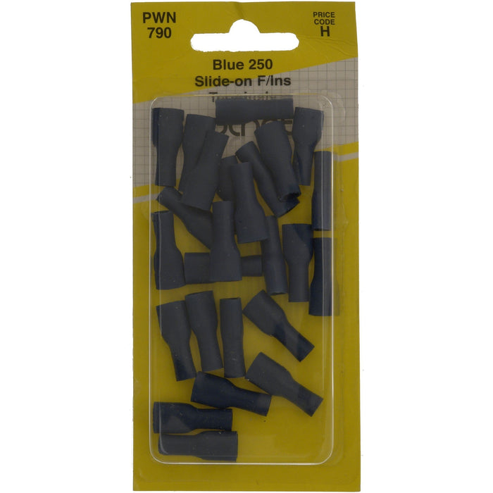 Wot-Nots Wiring Connectors - Blue - Slide-On 250 - 6.3mm - Pack of 25 Wot-Nots  - Dynamic Drive