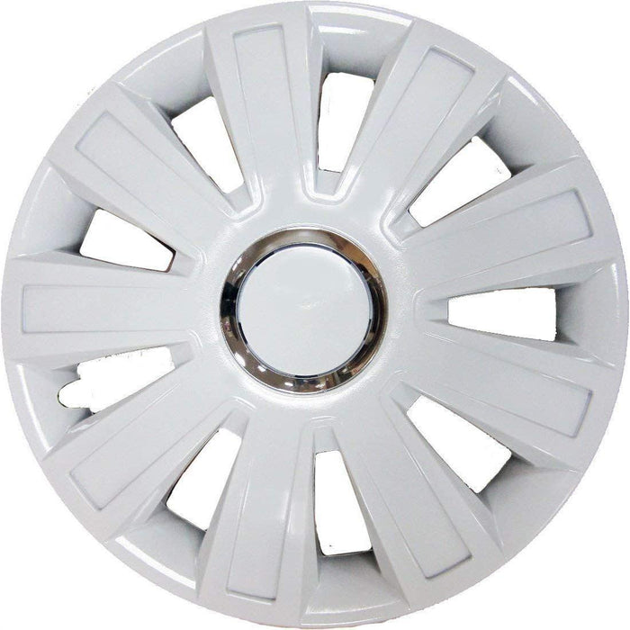 Set of 2 13" Inch White Wheel Trims / Hub Caps 13" Covers UKB4C  - Dynamic Drive