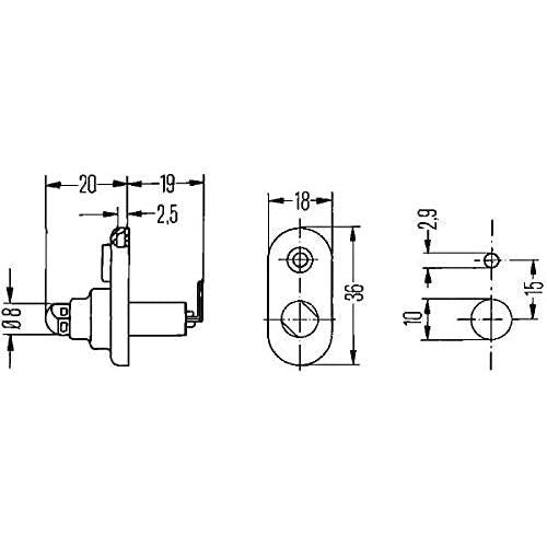 Hella Switch, door contact Push control 12V Number of connectors: 1 Hella  - Dynamic Drive