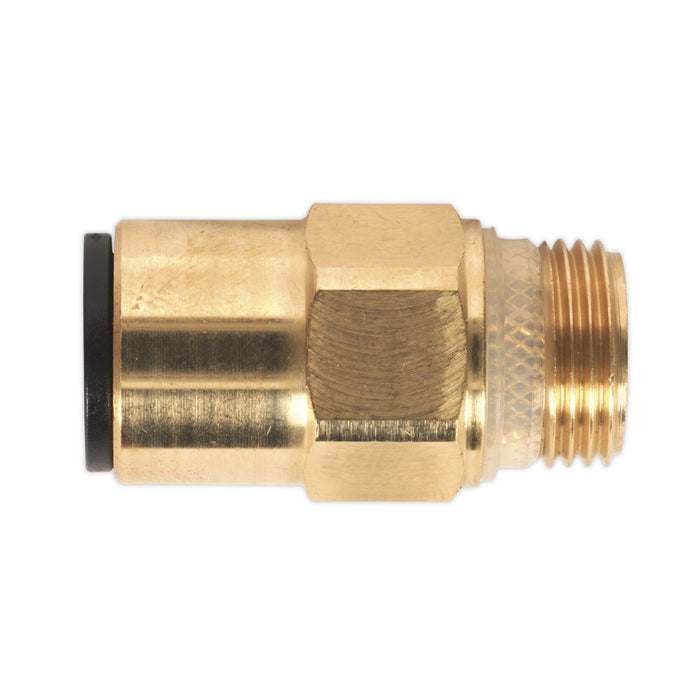 Sealey Brass SuperThread Straight Adaptor 12mm x 3/8"BSP Pack of 2 (John Guest S