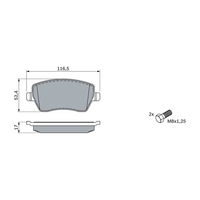 Genuine Bosch Brake Pad Set Bp936 fits Nissan Micra - 1.2 - 03-10 0986424795