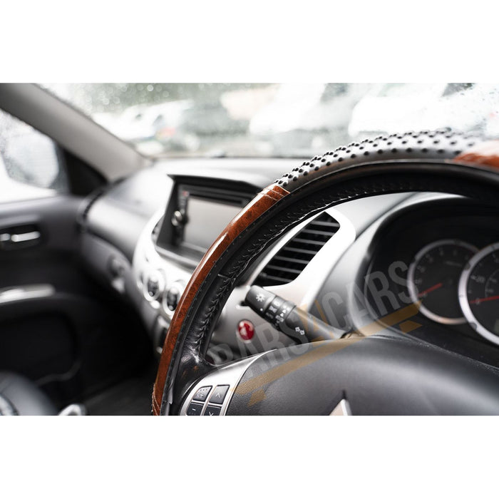 UKB4C Car Steering Wheel Cover Black & Wood Look Effect E-Class UKB4C  - Dynamic Drive