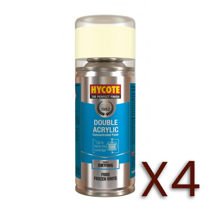 4x Hycote Aerosol Paint for Ford Frozen White 150ml Hycote  - Dynamic Drive