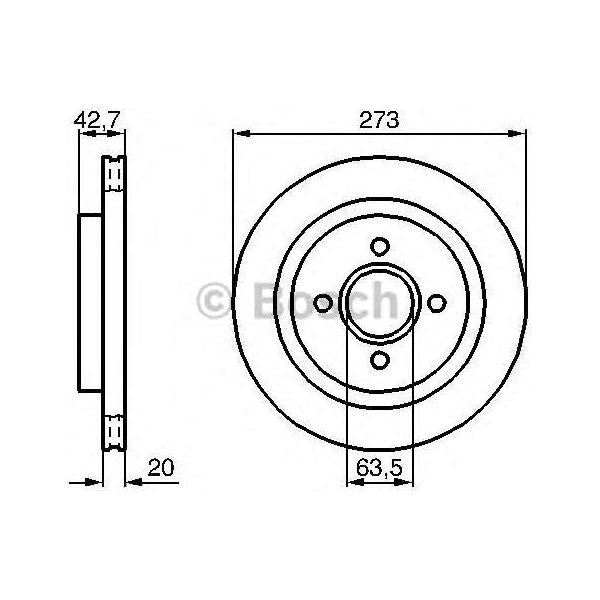 Bosch Brake Discs Pair fits Ford Escort RS Cosworth - 2.0 - 91-95