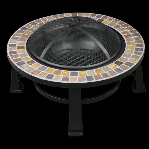 Dellonda 30" Deluxe Traditional Style Fire Pit Outdoor Heater - Slate Dellonda  - Dynamic Drive