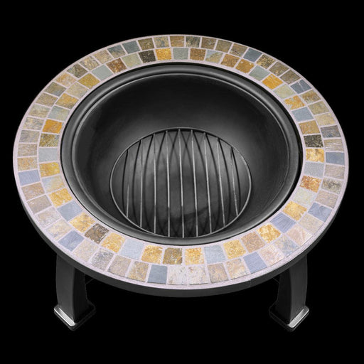 Dellonda 30" Deluxe Traditional Style Fire Pit Outdoor Heater - Slate Dellonda  - Dynamic Drive