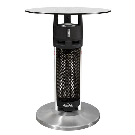 Dellonda Bistro Table with 1200W Heater - Black/Stainless Steel UK Camping And Leisure