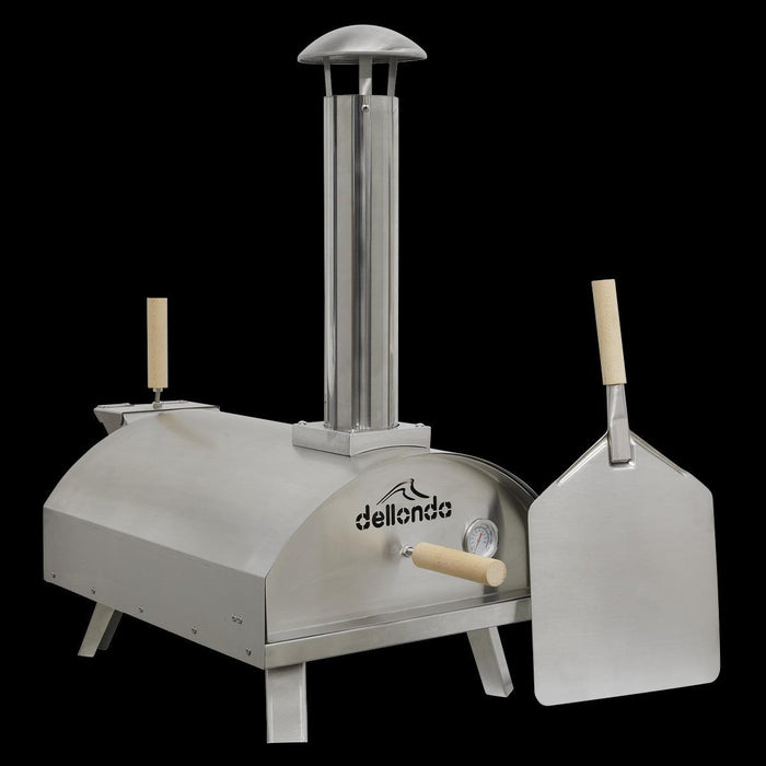 Dellonda Portable Wood-Fired Pizza Oven and Smoking Oven Stainless Steel Dellonda  - Dynamic Drive