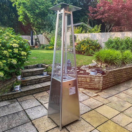 Dellonda Pyramid Gas Patio Heater 13kW Commercial Garden Use Stainless Steel Dellonda  - Dynamic Drive