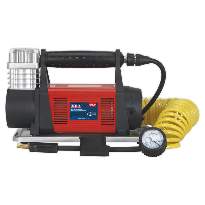 Sealey Tyre Inflator/Mini Air Compressor 12V Heavy-Duty MAC07 Sealey  - Dynamic Drive