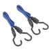 Sealey 2pc Flat Bungee Cord Set 460-1040mm Heavy-Duty Steel Hooks Tie Rope Sealey  - Dynamic Drive