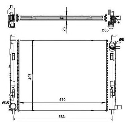 NRF Radiator fits Renault Captur Clio Duster Logan Logan/stepway Dacia Dokker D NRF  - Dynamic Drive
