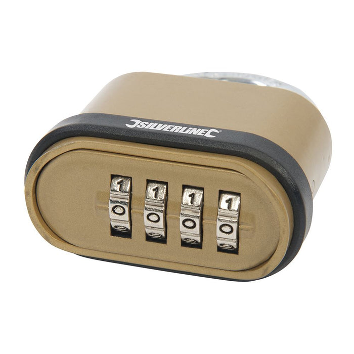 Silverline Zinc Alloy Combination Padlock 4-Digit 50mm