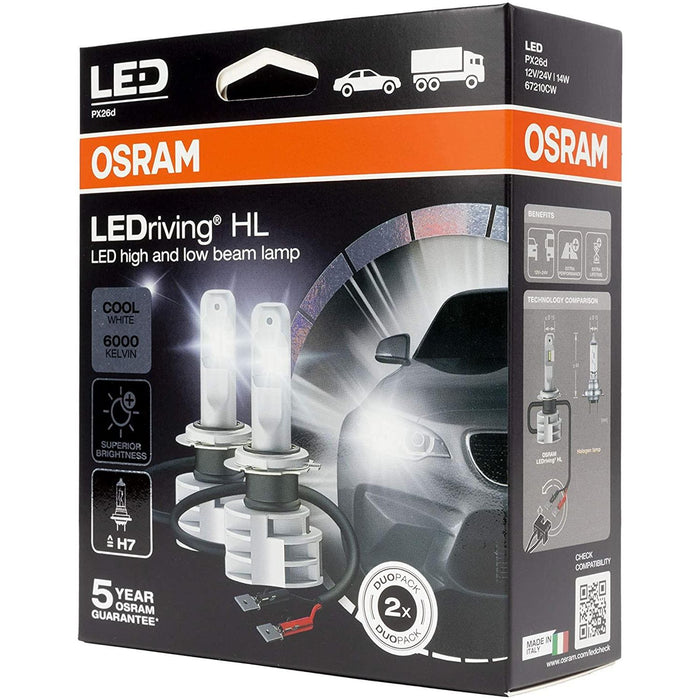 Osram LED Headlamp Bulb - H7 (477/499) Cool White 6000k 12/24V PX26d - LEDriving HL Osram  - Dynamic Drive