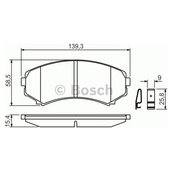 Genuine Bosch Brake Pad Set Bp422 fits Mitsubishi Shogun DiD - 3.2 - 11- 0986424