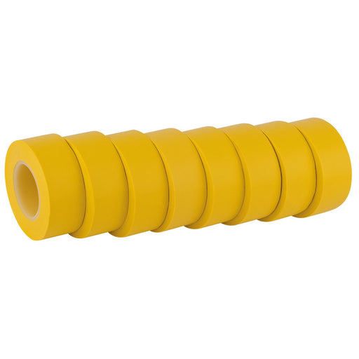 Draper Insulation Tape to BSEN60454/Type2, 10m x 19mm, Yellow (Pack of 8) 11913 Draper  - Dynamic Drive