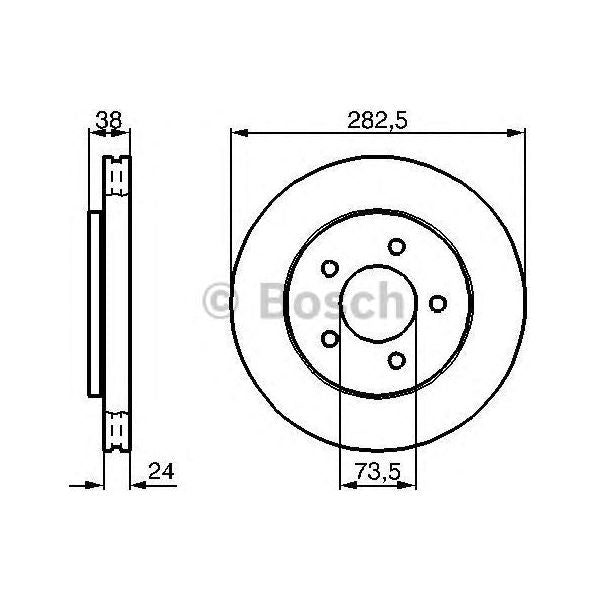 Bosch Brake Discs Pair fits Chrysler Grand Voyager - 3.3 - 95-01