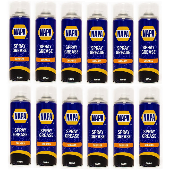 12x NAPA Grease Spray Multi Purpose Protects & Lubricates 500ml