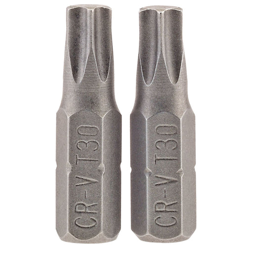 Draper TX-STAR Insert Bit, 1/4" Hex, 25mm Long, T30 (Pack of 2) Draper  - Dynamic Drive