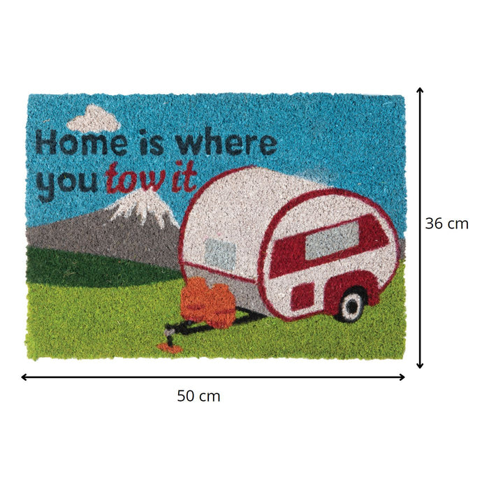 Quest Caravan Door Mat Home Is Where You Park It Outdoor Heavy Duty Coir Quest  - Dynamic Drive