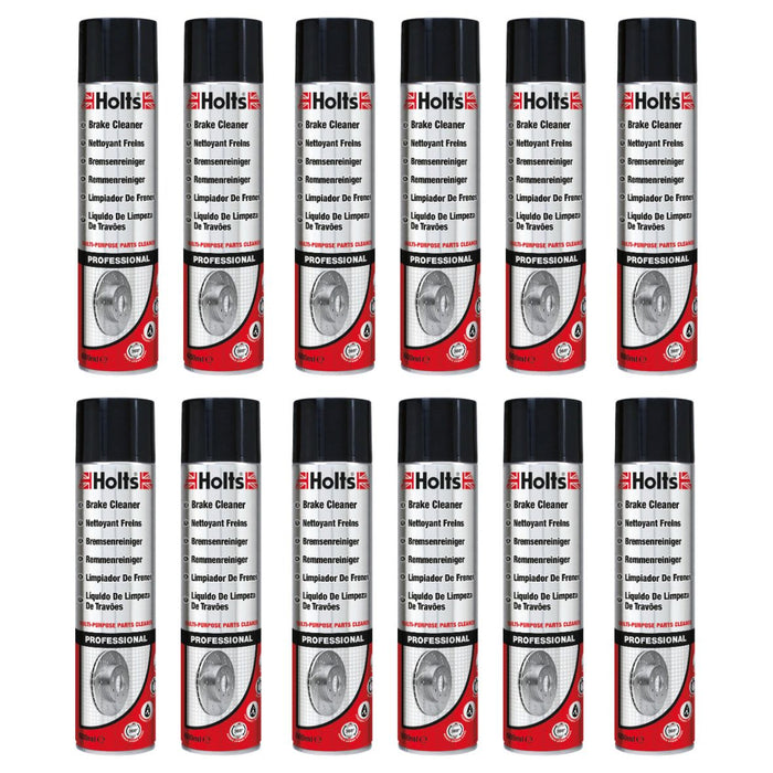 12x Holts Professional Brake & Clutch Cleaner Spray Grime Degreaser Remover 600ml Holts  - Dynamic Drive